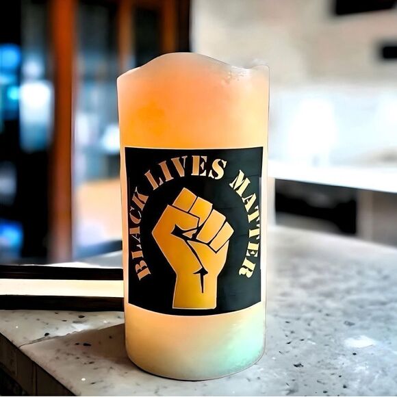 NWOT. Black Lives Matter Flameless Candle with Timer - Picture 1 of 5